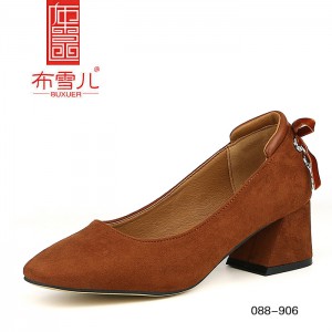 BX088-906 焦糖色 粗跟时尚女士单鞋
