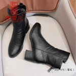 BX385-176 黑色 时尚英伦风厚底帅气马丁靴【厚毛】