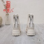 BX523-018 米色 时尚百搭厚底休闲女鞋【厚毛】