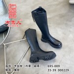 BX695-009 黑色 时尚潮流百搭高筒女长靴【超柔】