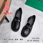 BX322-026 黑色 时装休闲百搭软底女单鞋【乐福鞋】