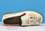 BX593-066 米色 舒适休闲男绣花布单鞋