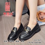BX322-021 黑色 时装休闲百搭软底女单鞋【乐福鞋】